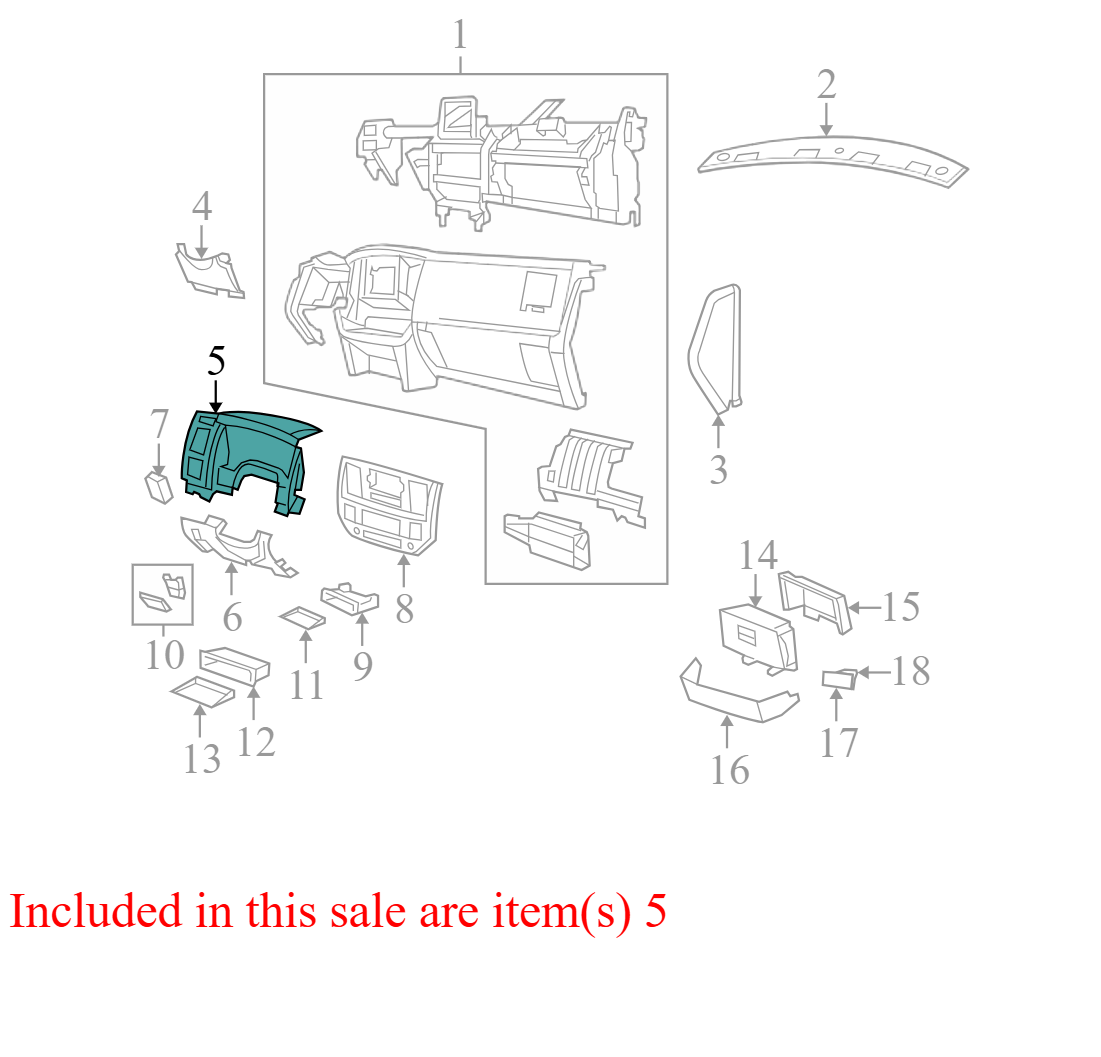 5JU28TRMAA 2006 Dodge Ram 1500 Instrument Cluster Bezel Used 5JU28TRMAA OEM