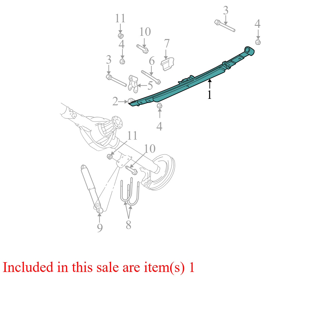 52121533AD 2006-2008 Dodge Ram 1500 Mega Cab Rear Leaf Spring Used 52121533AD OEM