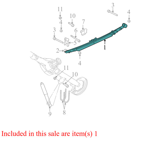 52121533AD 2006-2008 Dodge Ram 1500 Mega Cab Rear Leaf Spring Used 52121533AD OEM