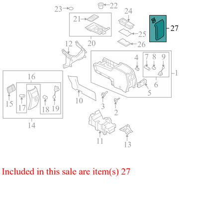8T4Z7806024AC 2009-2011 Ford Edge Console Lid Used 8T4Z7806024AC OEM