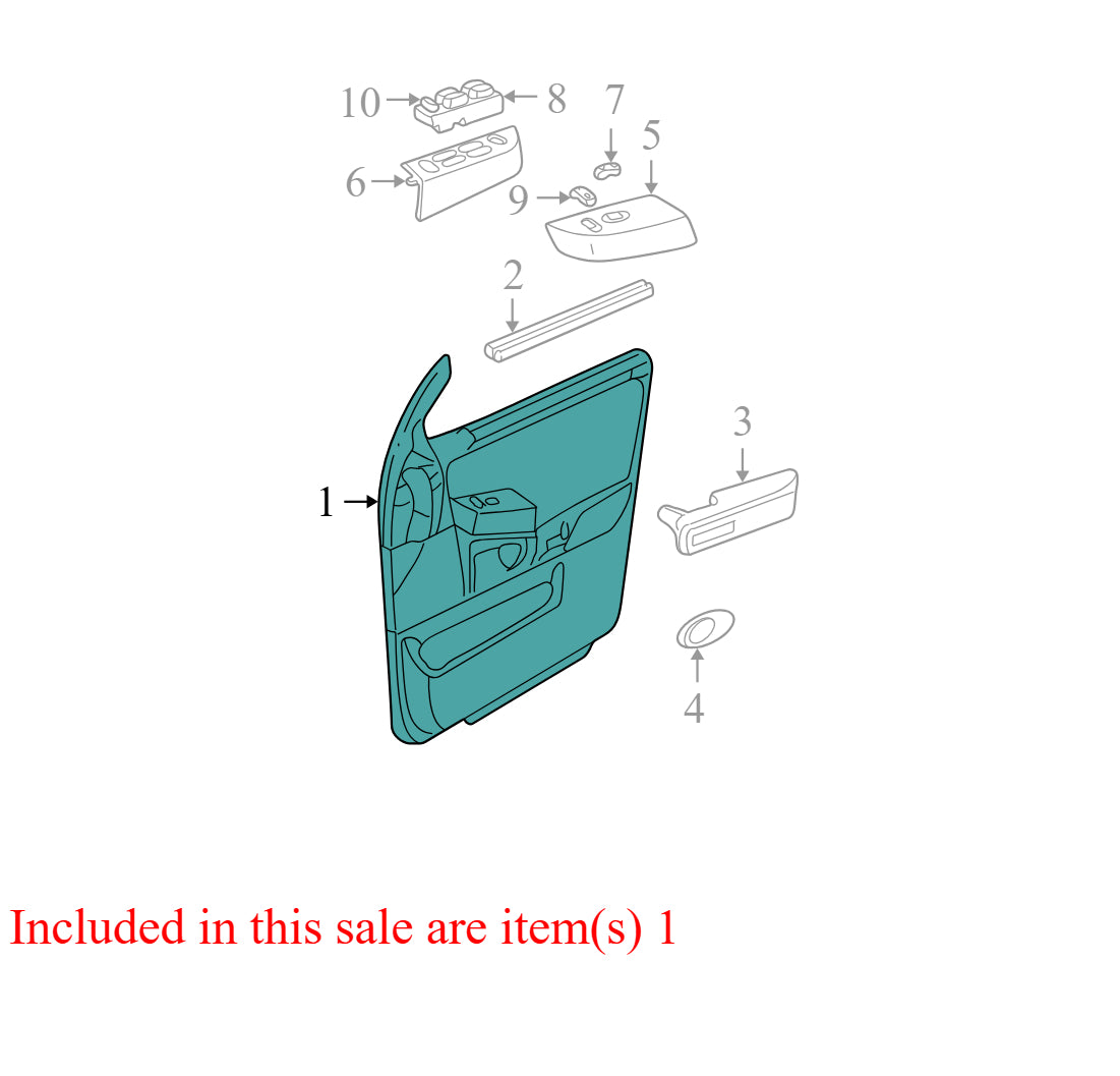 5L1Z7823942AAA 2003-2006 Ford Expedition FL Door Interior Trim Panel Used 5L1Z7823942AAA OEM