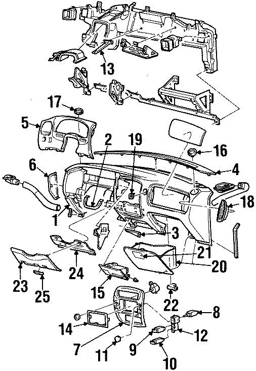 XL2Z7804459AAC 95-01 Mercury Mountaineer Instrument Panel Knee Bolster Used XL2Z7804459AAC OEM