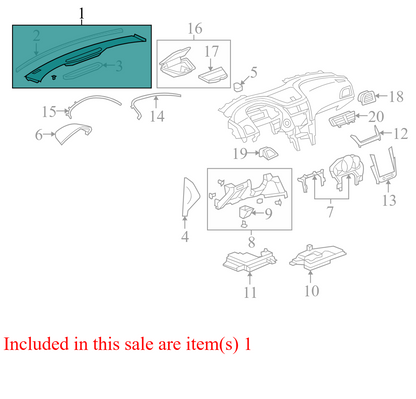 22797470 2008-2012 Chevrolet Malibu Dash Panel Trim Defroster Panel Used 22797470 OEM