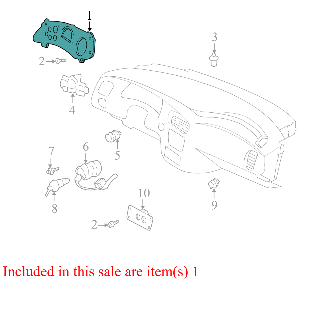 10306209 2000-2005 Chevrolet Impala Instrument Cluster W/O Tach Used 10306209 OEM