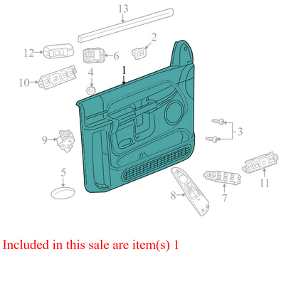 5JV26ZJ3AE 2003-2009 Dodge Ram FL Door Interior Trim Panel (Shows Wear) Used 5JV26ZJ3AE OEM