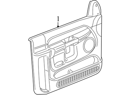 5JV26ZJ3AE 2003-2009 Dodge Ram FL Door Interior Trim Panel (Shows Wear) Used 5JV26ZJ3AE OEM