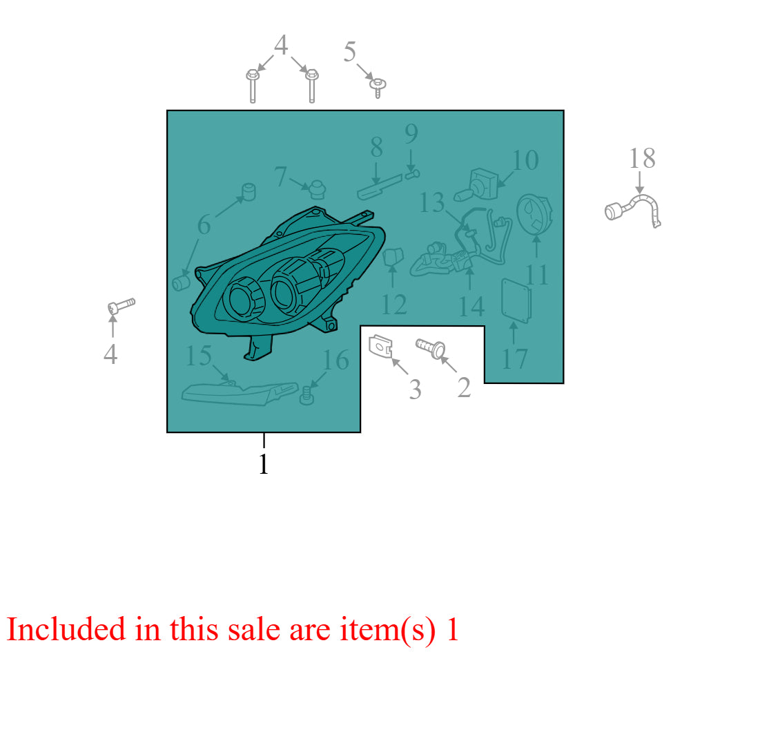 22777930 2008-2012 Buick Enclave Passenger FR Headlight (Very Hazy) HID Used 22777930 OEM