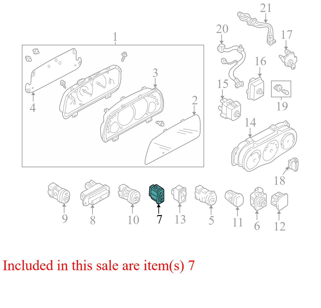 YL8414K102AAW 2005-2006 Mazda Tribute Headlight Dimmer Switch Used YL8414K102AAW OEM