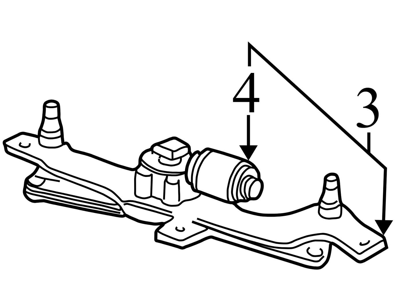 8L1Z17508A 2003-2006 Ford Expedition Windshield Wiper Linkage W/ Motor Used 8L1Z17508A OEM