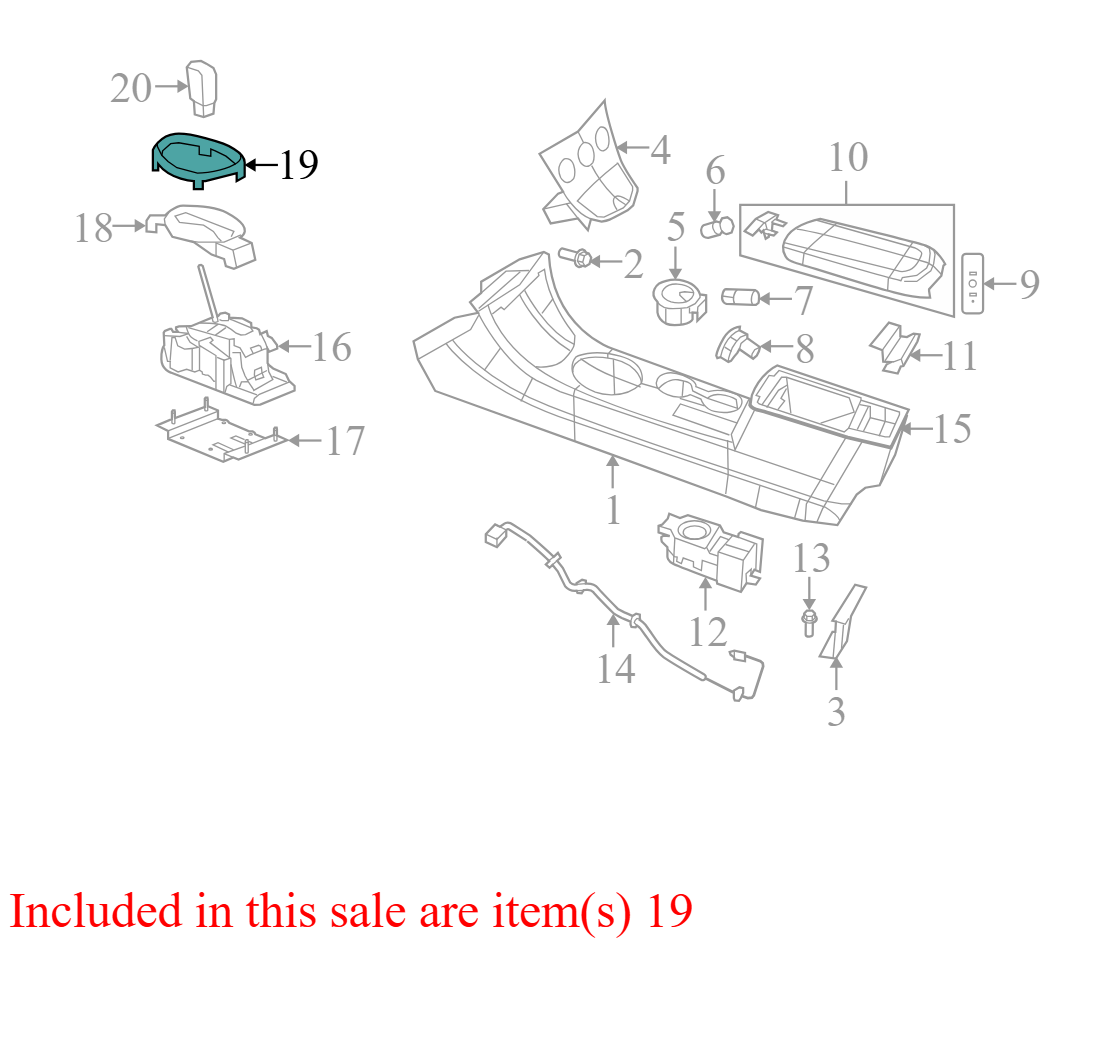 AQ36TRMAD 2008-2010 Chrysler Sebring Shifter Bezel Trim Ring Used AQ36TRMAD OEM