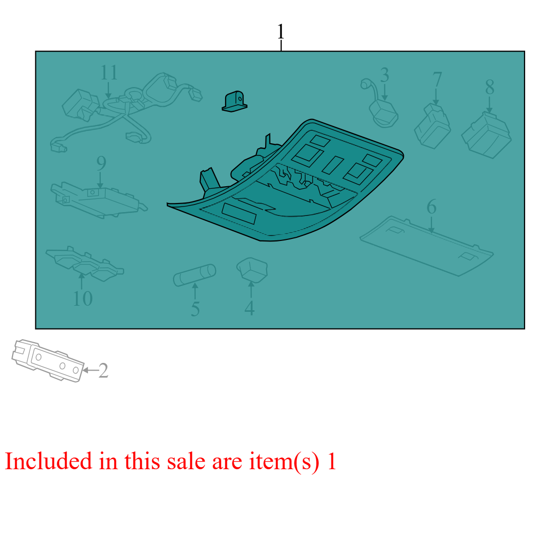 25977649 2008-2009 Chevrolet Silverado 1500 Overhead Light Used 22780471 OEM