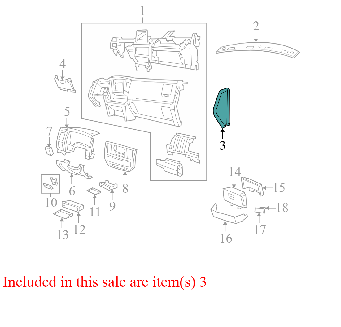 5JU25TRMAA 2006-2008 Dodge Ram 1500 FL Instrument Panel Side Cover Used 5JU25TRMAA OEM