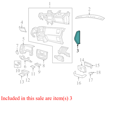 5JU25TRMAA 2006-2008 Dodge Ram 1500 FL Instrument Panel Side Cover Used 5JU25TRMAA OEM