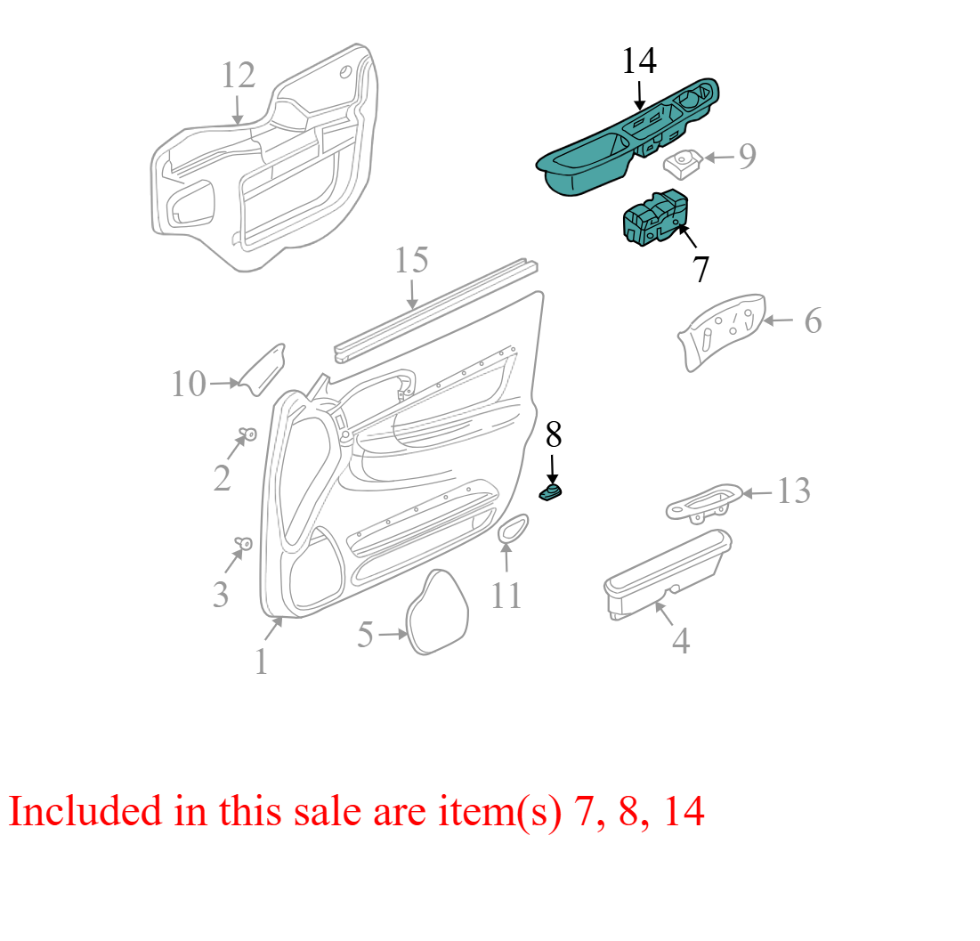 10435222 2000-05 Chevrolet Impala FL Door Window Switch W/ Switch Bezel Used 10435222 OEM