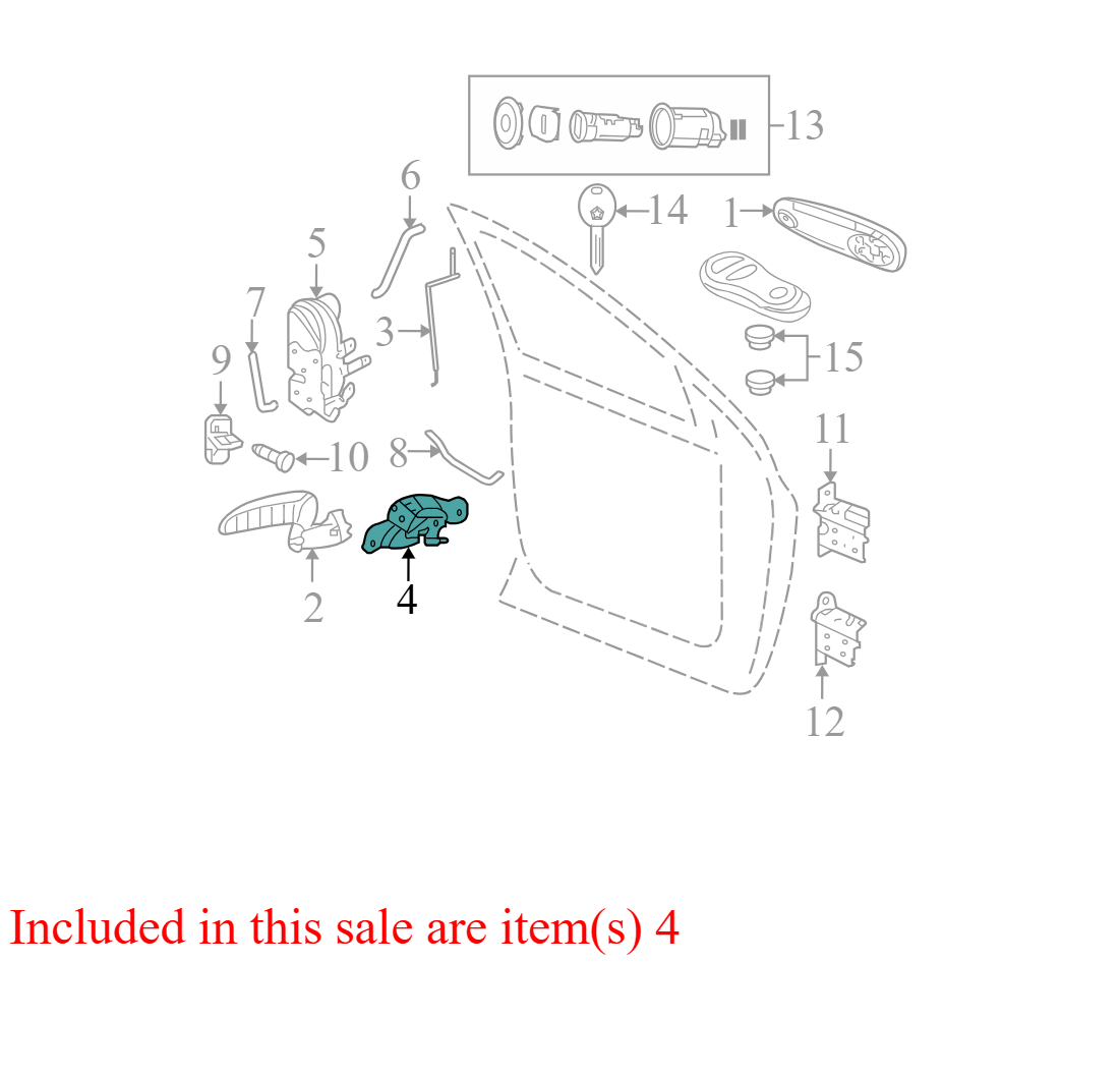 55276351AA 2003-2009 Dodge Ram Driver FL / Rear Interior Door Handle Used 55276351AA OEM