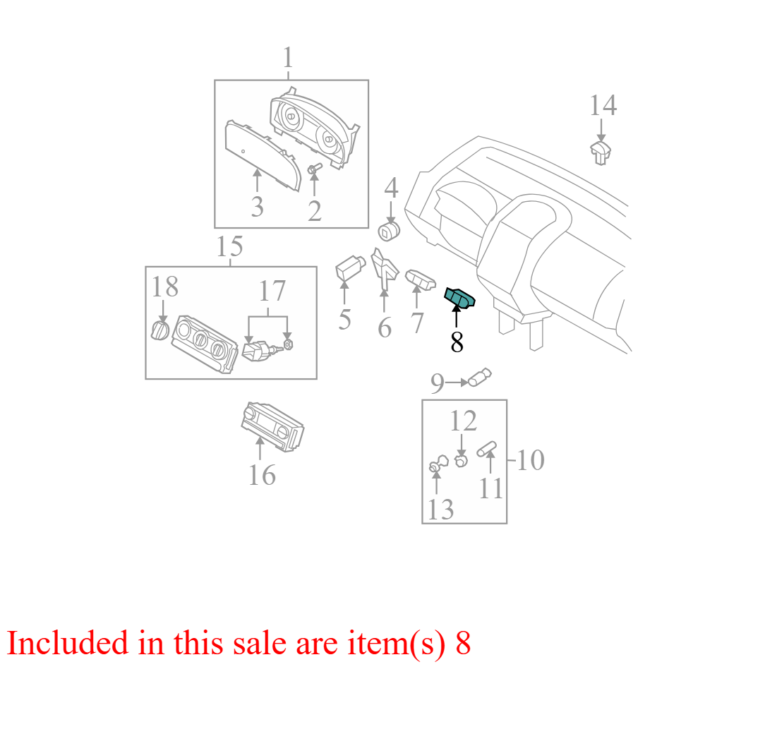 7T4Z13D730BB 2007-2010 Ford Edge Combination Switch Traction control Used 7T4Z13D730BB OEM