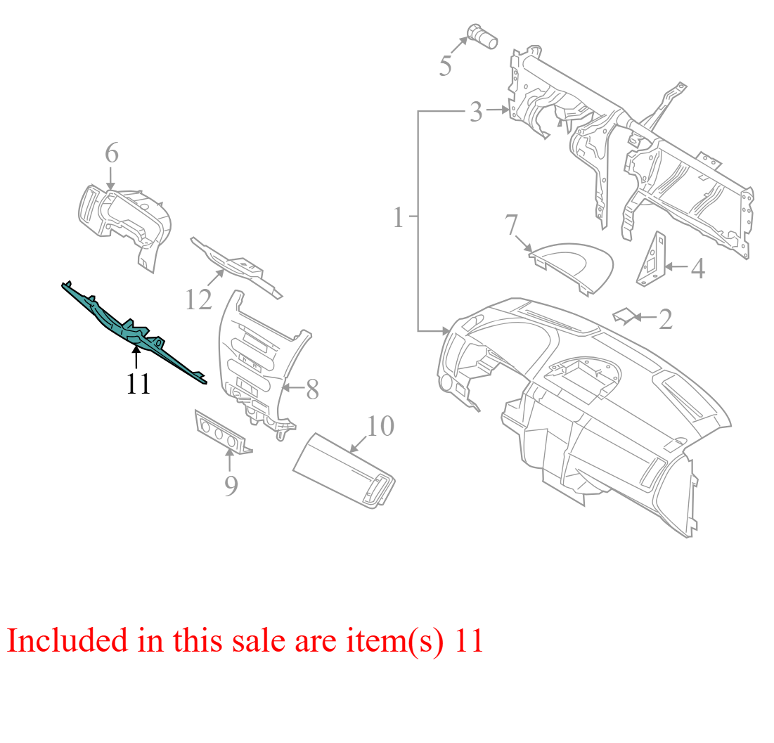 8S4Z5404459AC 2008-2011 Ford Focus Instrument Panel Knee Bolster Used 8S4Z5404459AC OEM