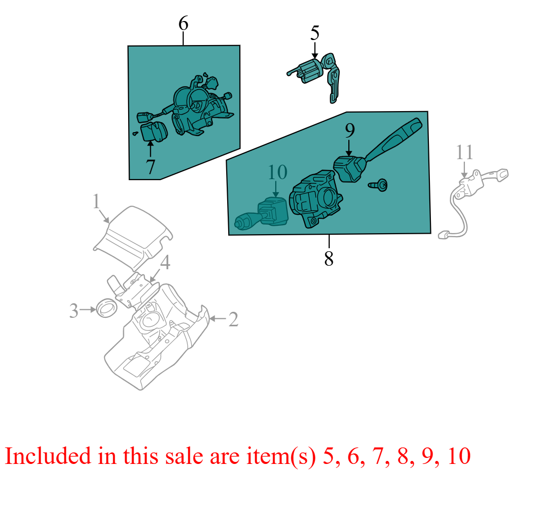 2006-2007 Mitsubishi Lancer Steering Column MN100496