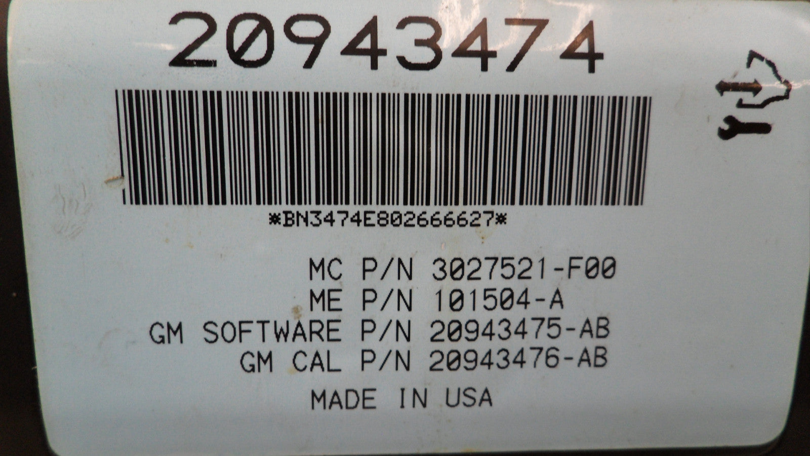 20943474 2011-2015 Chevrolet Equinox Liftgate Control Module Used 20943474 OEM