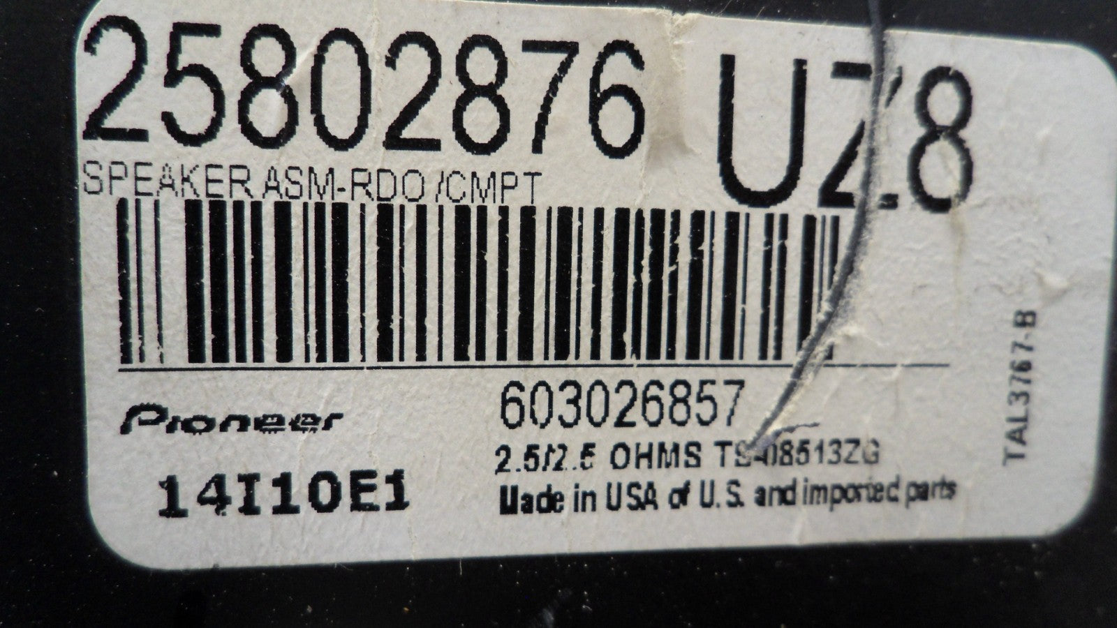 25802876 2010-2015 Chevrolet Equinox Speaker Used 25802876 OEM