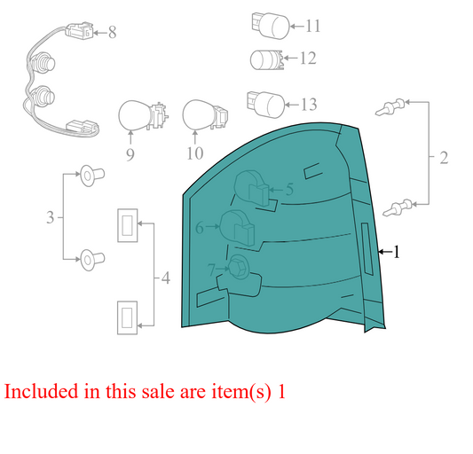 5303879AE 2009-2011 Jeep Compass Passenger RL Tail Light Assembly Used 5303879AE OEM