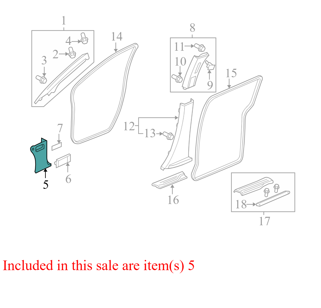 83113SHJA01ZC 2005-2007 Honda Odyssey Passenger FR Kick Panel Trim Used 83163SHJA01ZC OEM