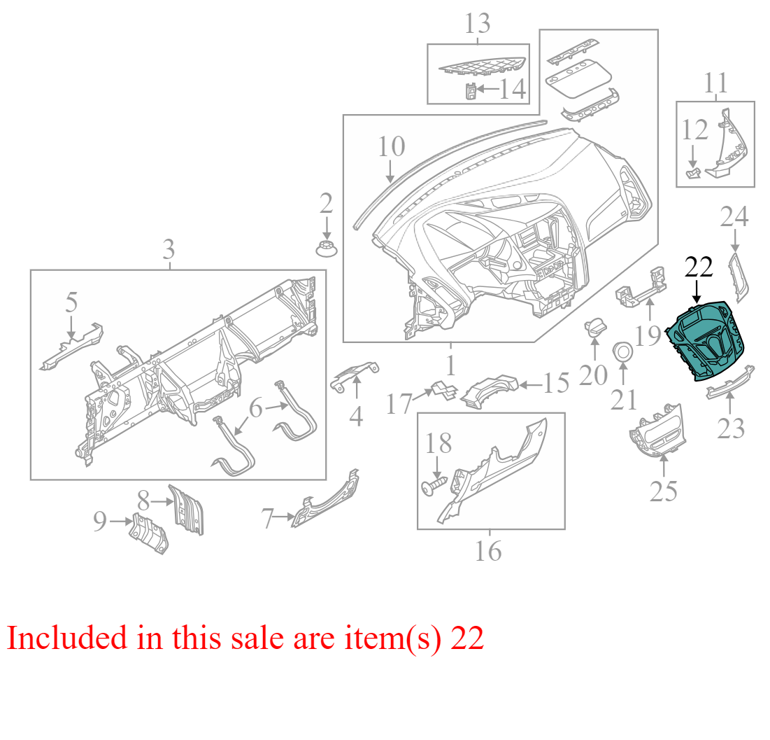 CM5118835JAW 2012-2014 Ford Focus Instrument Panel Bezel Used CM5118835JAW OEM