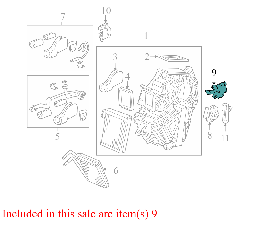 AW0638800-0770 2005-2010 Honda Odyssey Rear HVAC Door Actuator Used AW0638800-0770 OEM