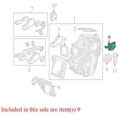 AW0638800-0770 2005-2010 Honda Odyssey Rear HVAC Door Actuator Used AW0638800-0770 OEM