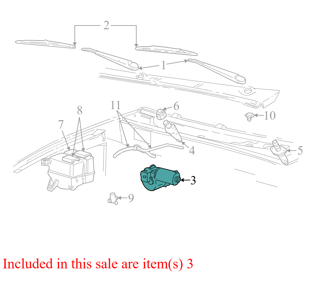 JU2Z17508ARM 1998-2007 Ford Ranger Front Windshield Wiper Motor Used JU2Z17508ARM OEM