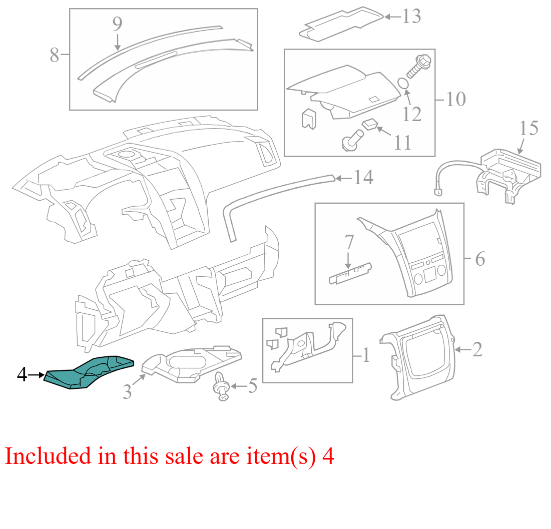 25768840 2009-2012 Chevrolet Traverse Driver FL Firewall Insulator Used 25768840 OEM