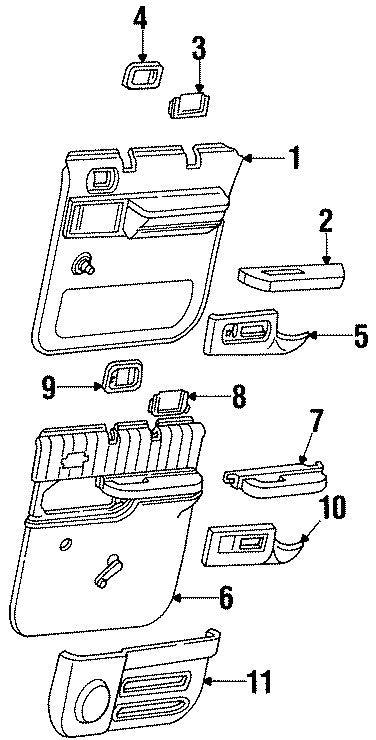 15708080 1988-1994 GMC Suburban Passenger RR Interior Door Handle Trim Used 15708080 OEM