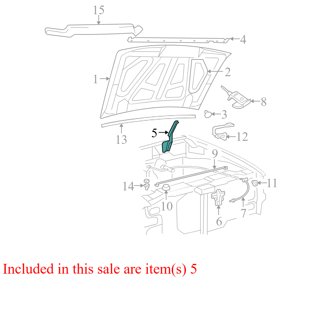4L5Z16797BA 1998-2000 Ford Ranger Driver FL Passenger FR Hood Hinge Used 4L5Z16797BA OEM