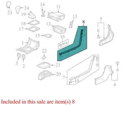 77298SEPA010 2004-2006 Acura TL Driver FL Console Trim Panel Used 77298SEPA010 OEM