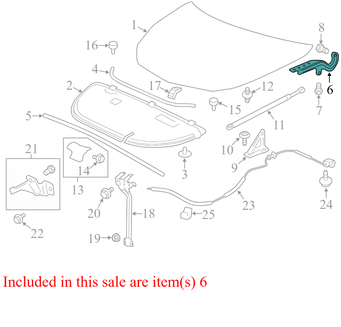 15939045R 2009-2012 Chevrolet Traverse FL FR Hood Hinge Used 15939045R OEM