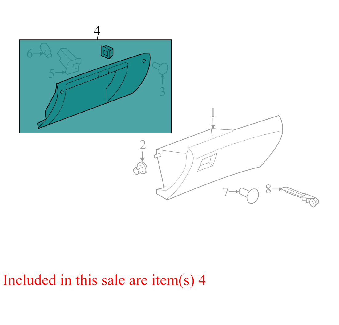 25868942 2019-2017 GMC Acadia Front Glove Box Door Cover Used 25868942 OEM