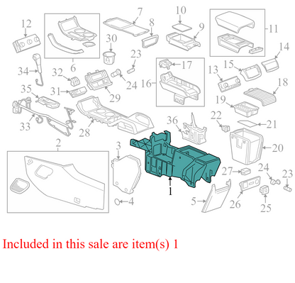 22739835 2013-2016 GMC Acadia FL Center Console Used 22739835 OEM
