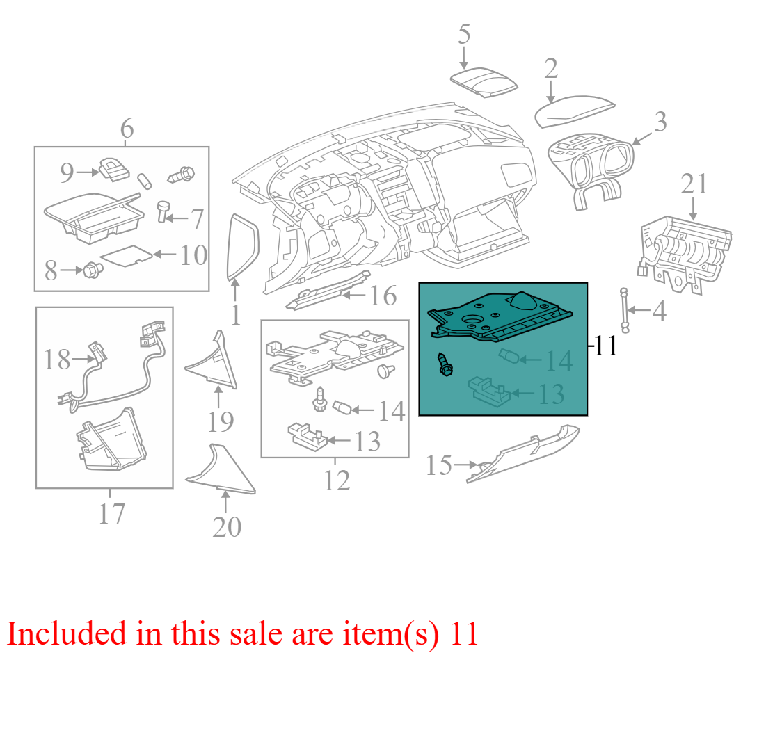 15949378 2011-2016 Chevrolet Equinox FR Lower Firewall Insulator Used 15949378 OEM