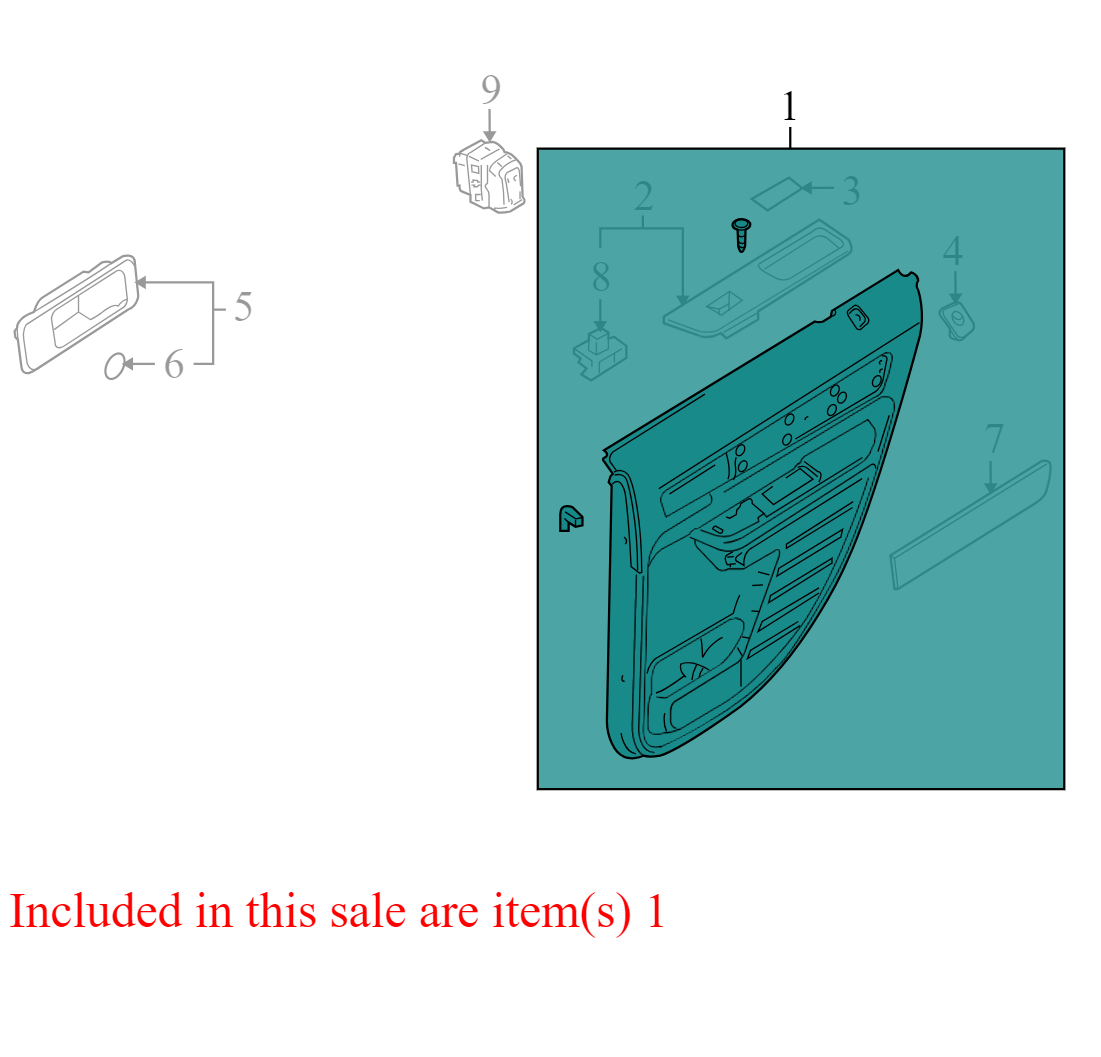 7A137827406 2007-2010 Lincoln MKX Passenger RR Door Interior Trim Panel Used 7A137827406 OEM