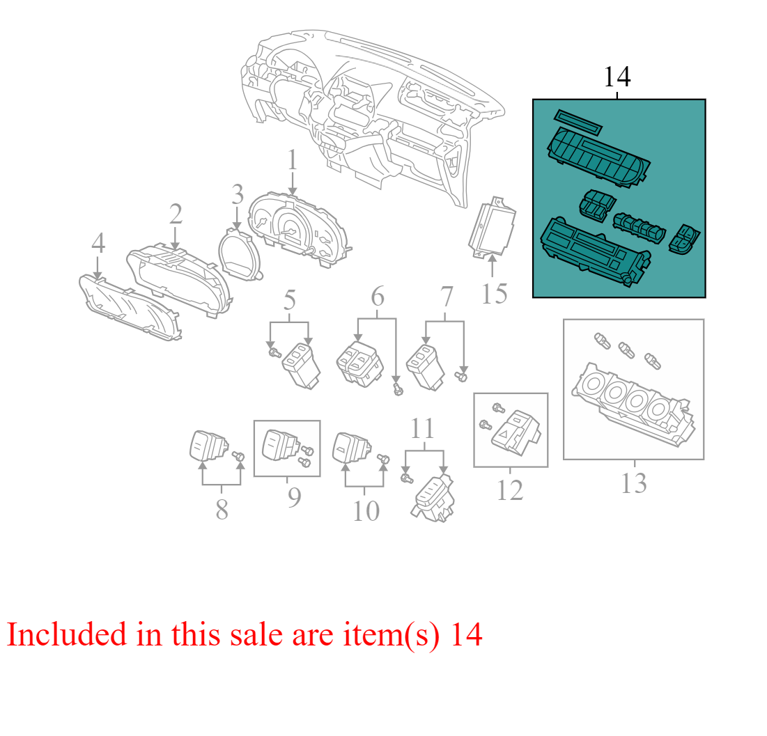 79600SHJA012M1 2005-2007 Honda Odyssey HVAC Temperature Control Panel Used 79600SHJA012M1 OEM