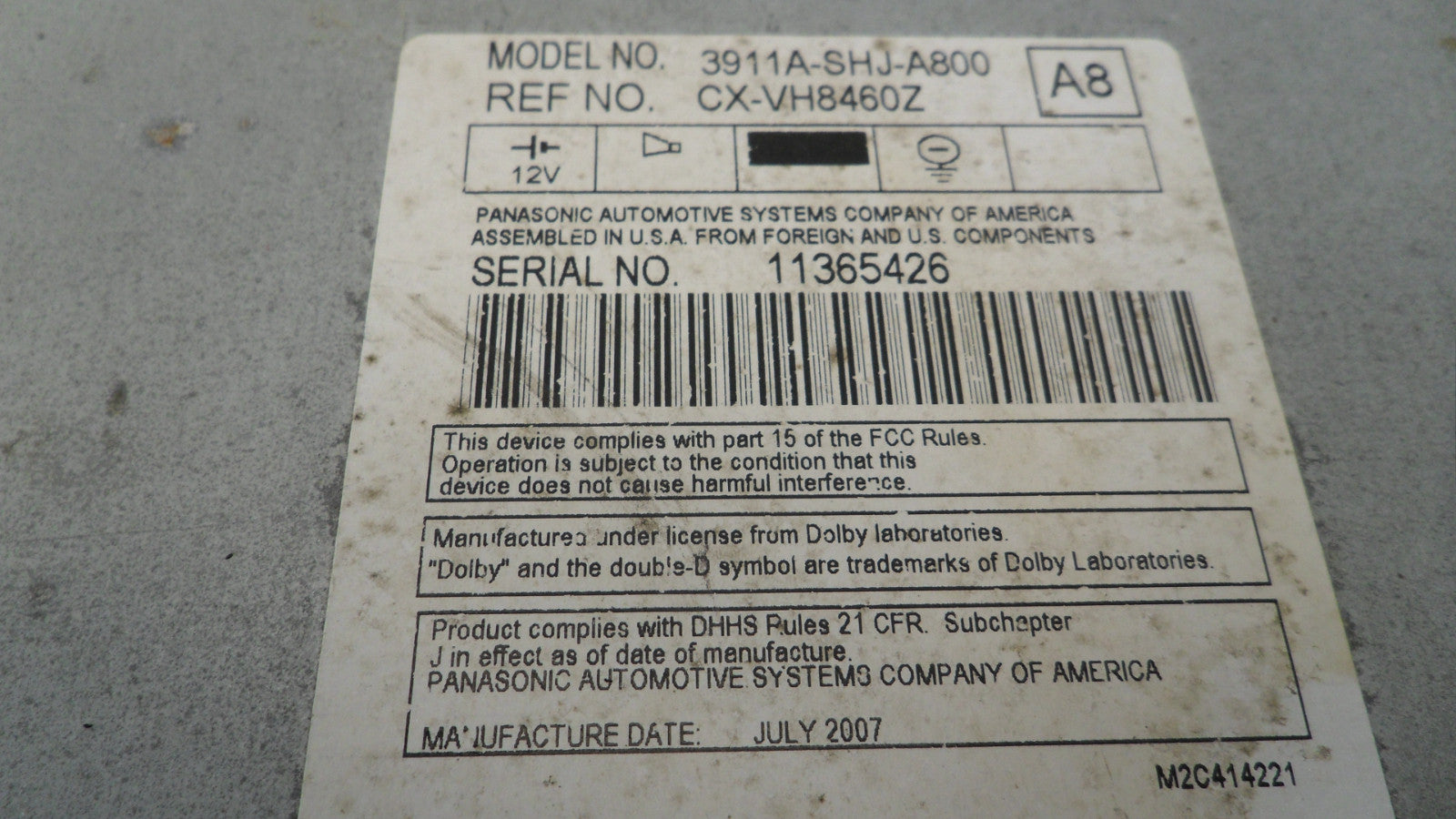 39110SHJA92 2005-2007 Honda Odyssey Radio CD Changer Used 39110SHJA800 OEM