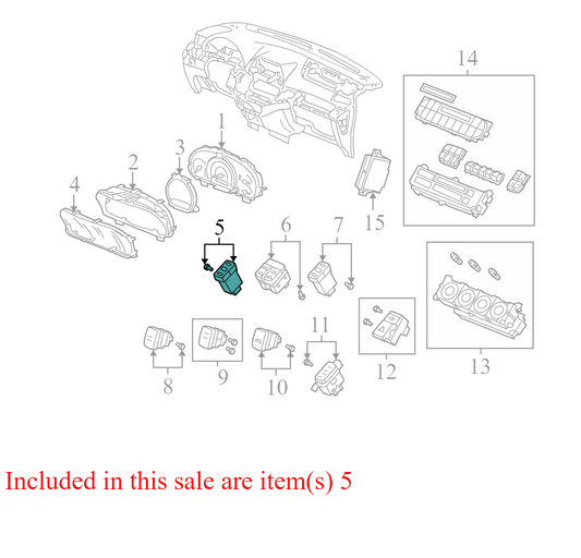 M19833 2005-2007 Honda Odyssey Sunroof Control Switch Used M19833 OEM