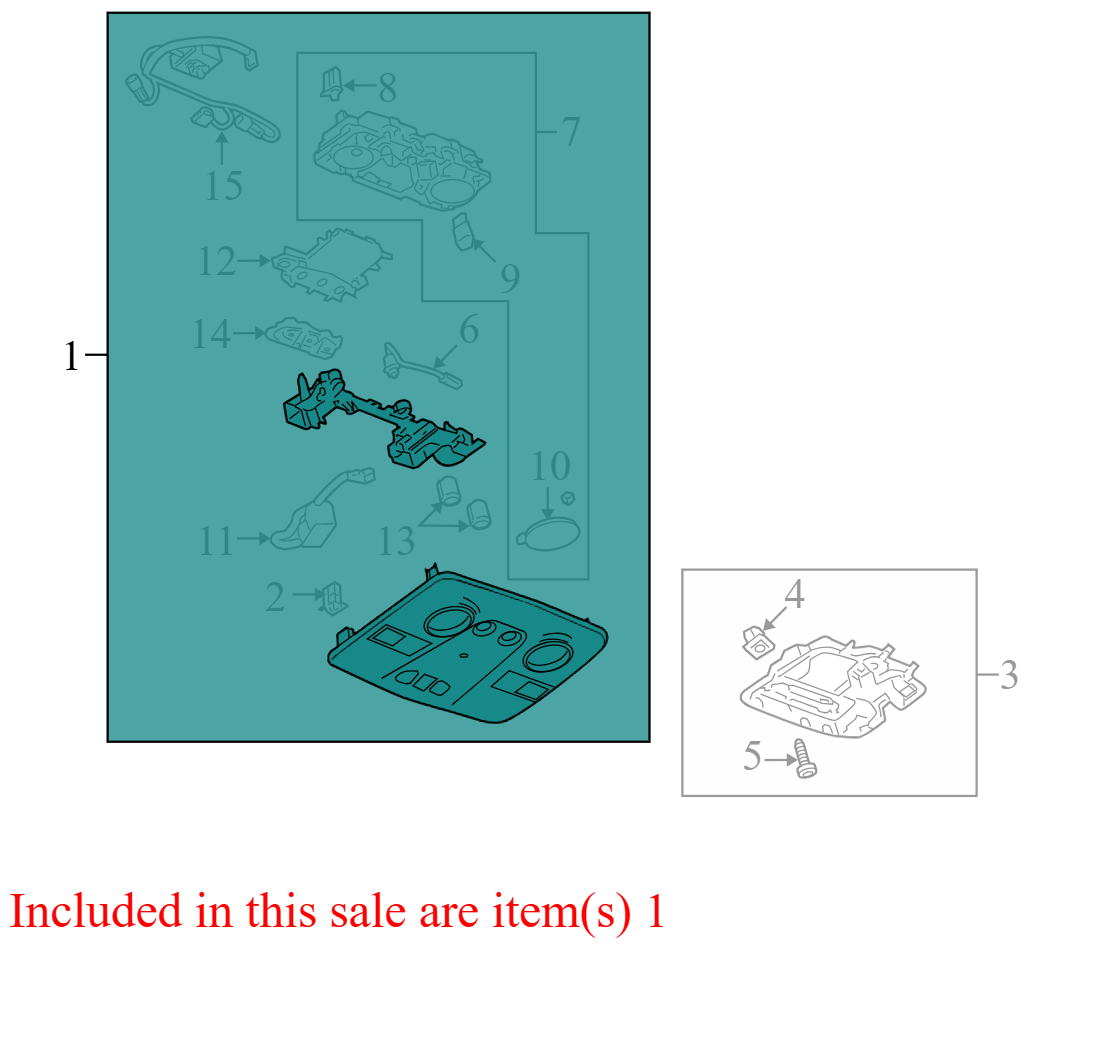 565040251 2012 Chevrolet Traverse Dome Light Assembly Used 565040251 OEM