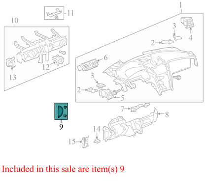 22771151 2009-2012 Chevrolet Traverse FL Instrument Panel Side Cover Used 22771151 OEM