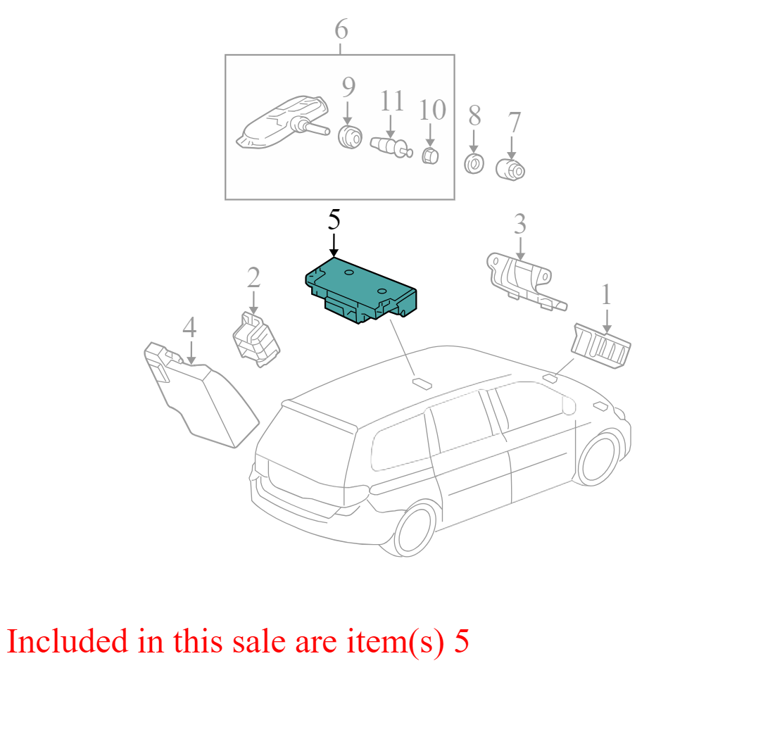 39350SHJA010M1 2007 Honda Odyssey Tire Pressure Monitoring System Receiver 39350SHJA010M OEM