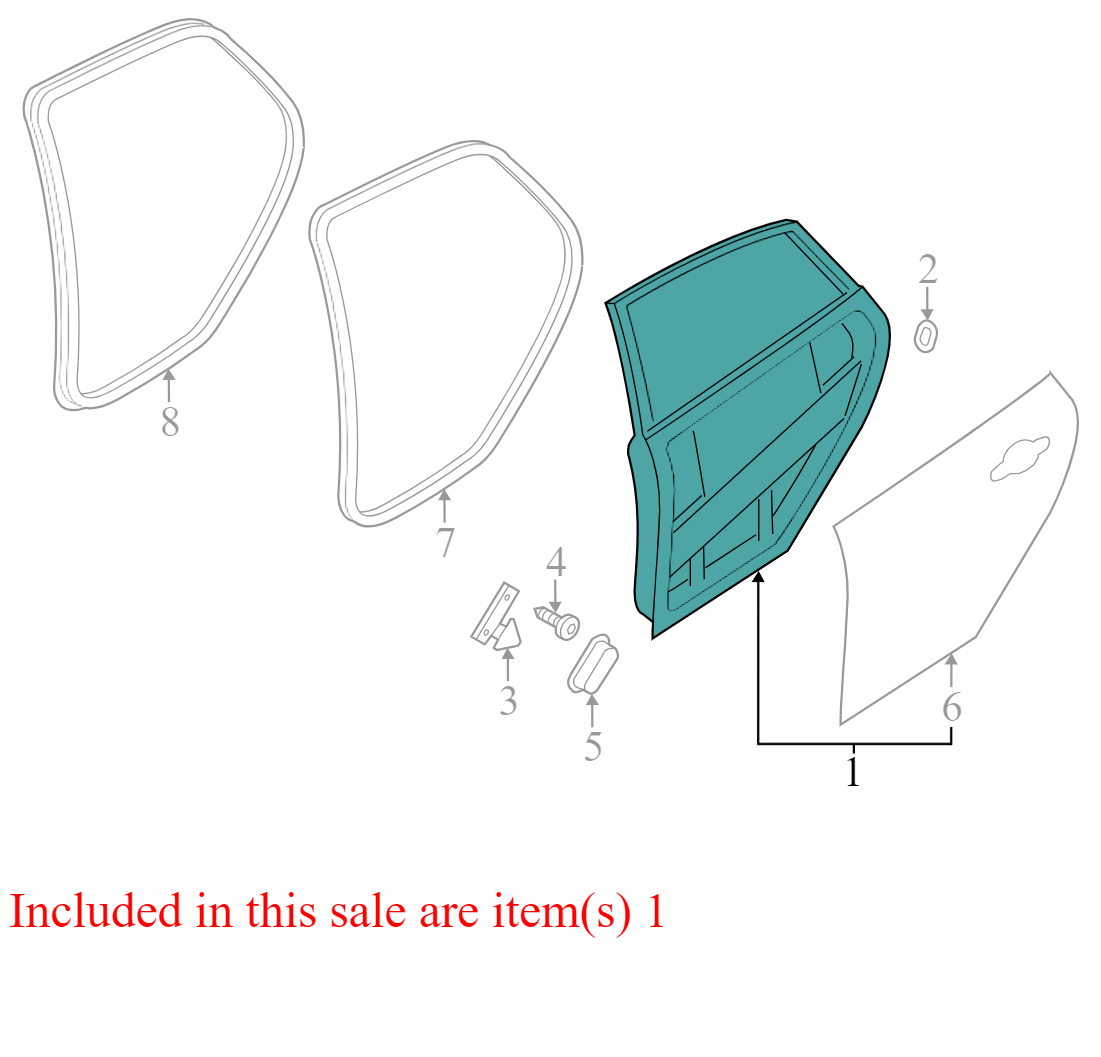 DM5Z5824630C 2012-2016 Ford Focus Passenger RL Door Shell Used DM5Z5824630C OEM