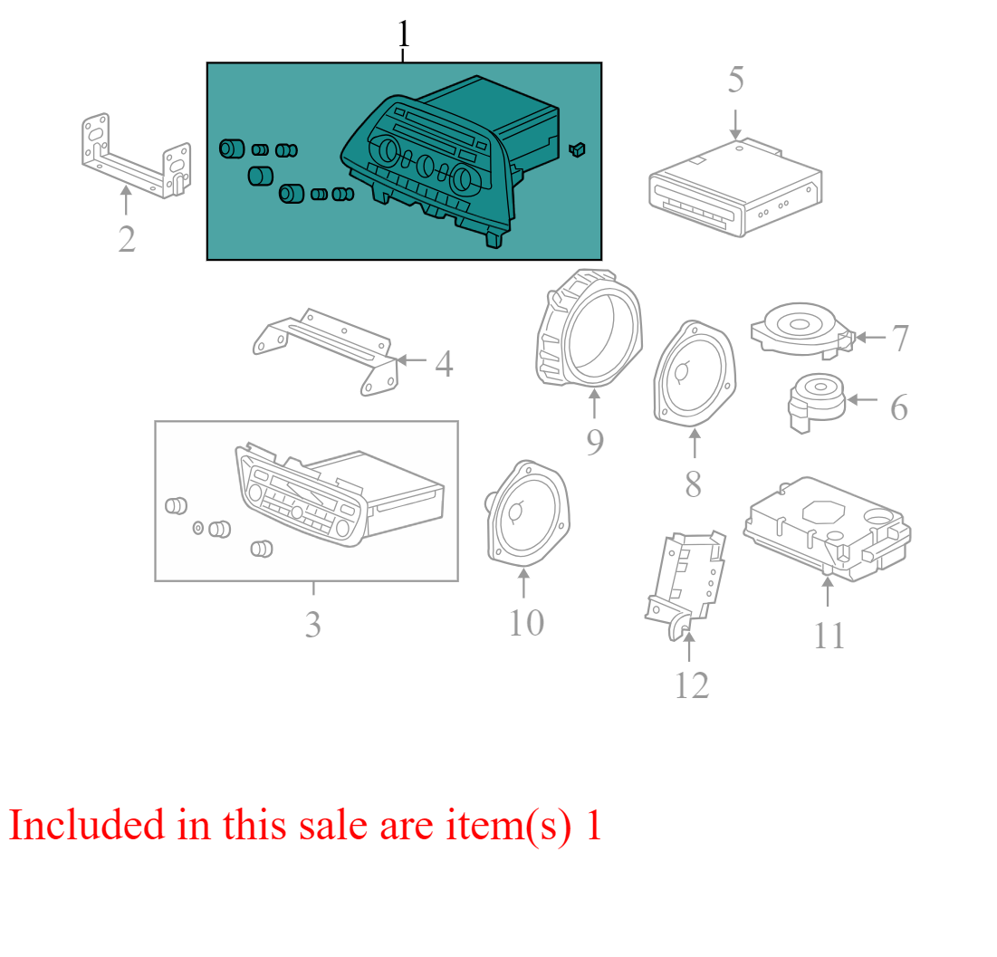 39100SHJA300 2005-2010 Honda Odyssey Radio Control Unit Used 39100SHJA300 OEM