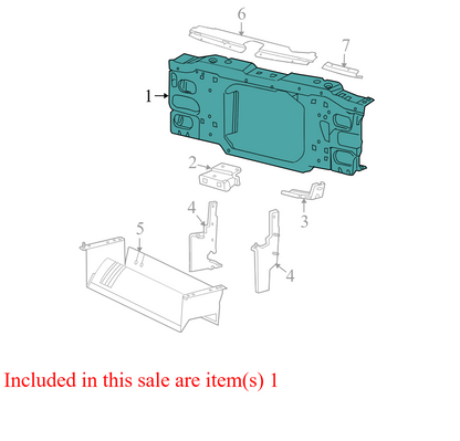 AL5Z16138A 1998-2000 Ford Ranger Radiator Support Panel Used AL5Z16138A OEM