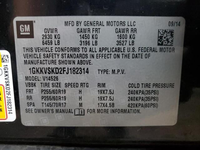 1370166 2014-2016 GMC Acadia Speedometer Instrument Cluster Used 1370166 OEM