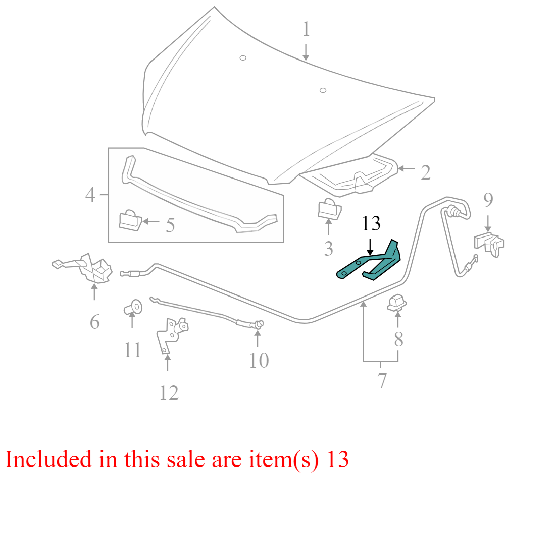 60120SHJA00ZZ 2005-2007 Honda Odyssey Driver FL Passenger FR Hood Hinge Used 60120SHJA00ZZ OEM